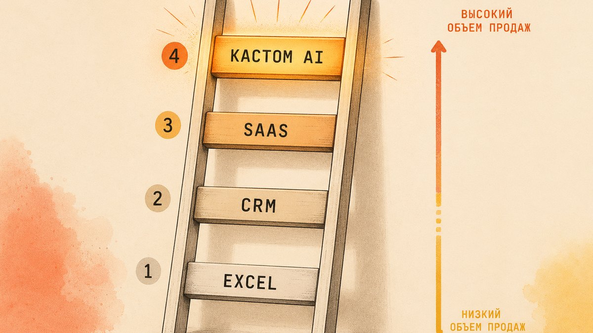 Лестница инструментов от Excel до custom-AI — выбирайте по объёму сделок