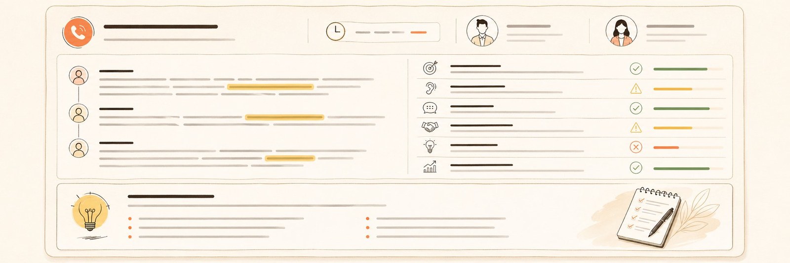 Отчёт по одному звонку: критерии скоринга, таймлайн, рекомендация